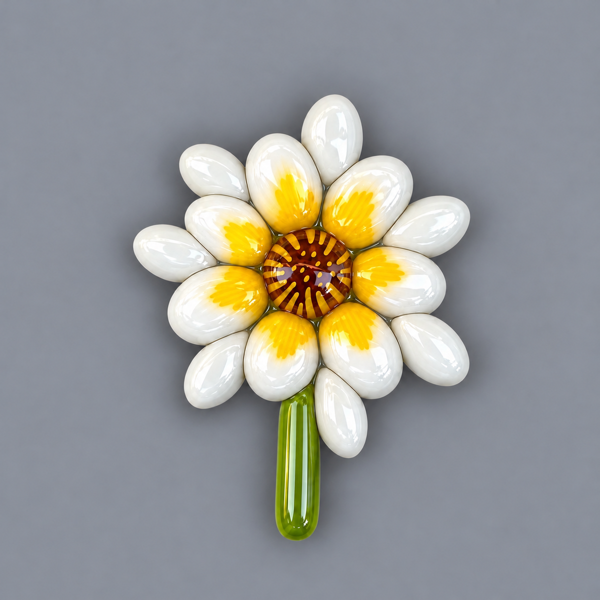 Cream and Yellow with Amber Petals coe 90 Petal Murrini