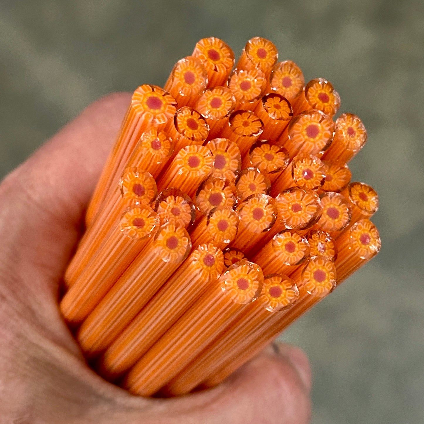 Apricot Aster coe 90 Flower Murrini SINGLE ROD
