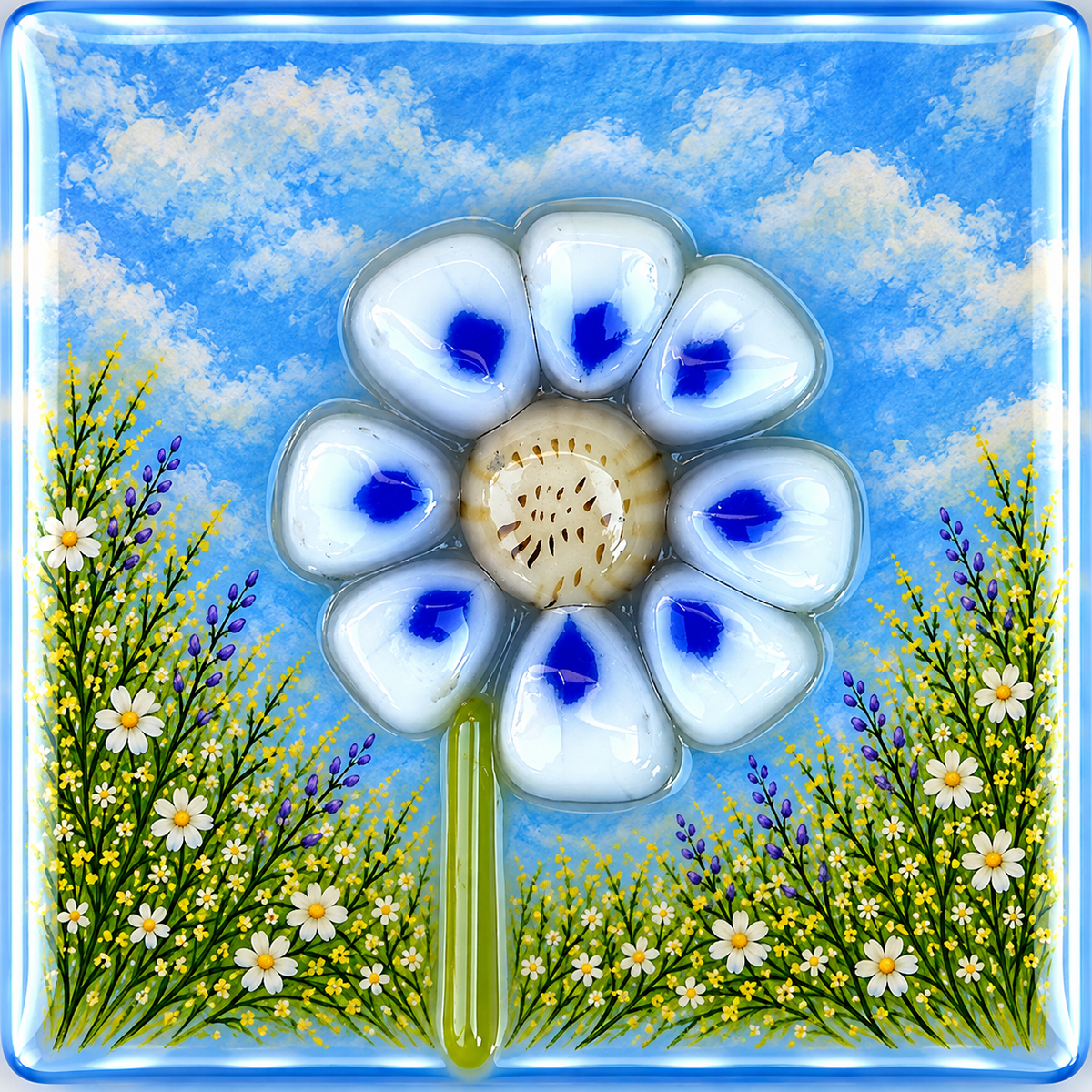 Blue Daisy Petals coe 90 Petal Murrini