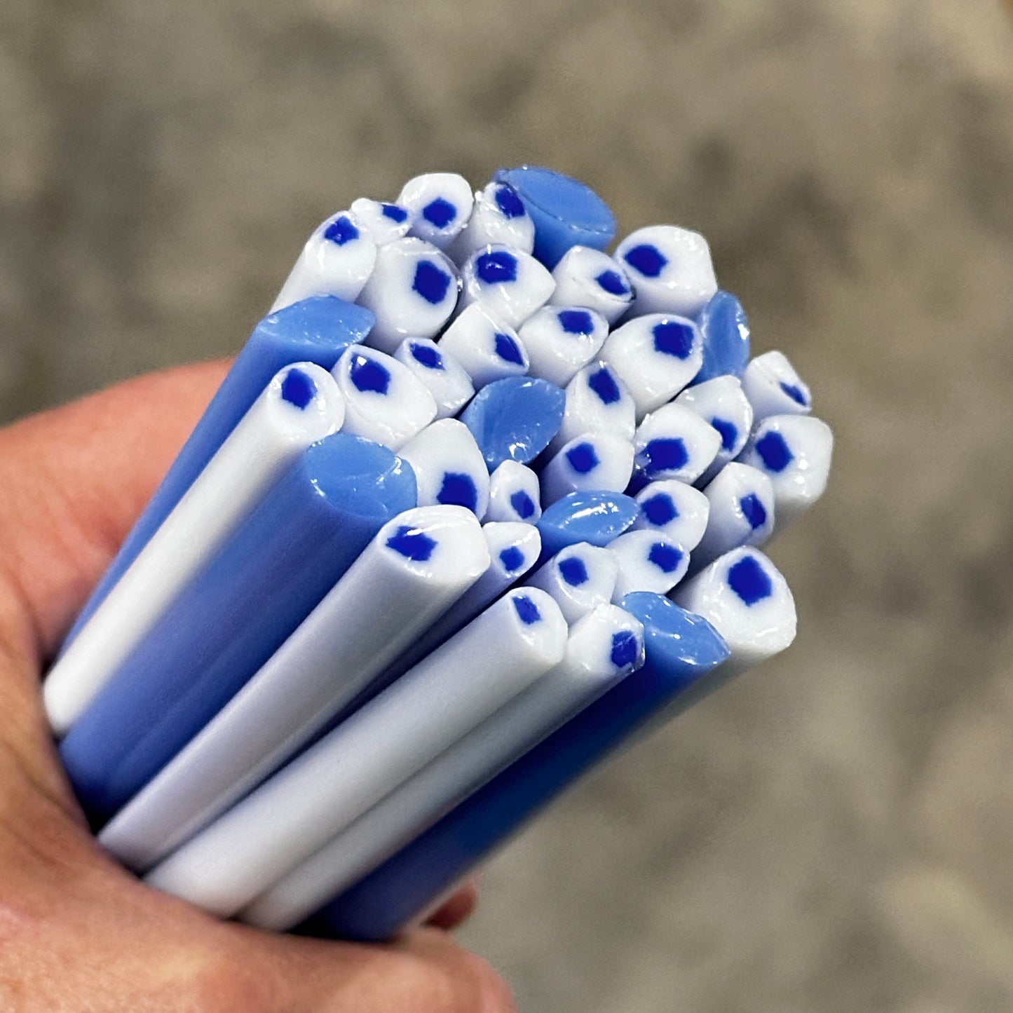 Blue Stubby Drop SECONDS coe 90 Petal Murrini