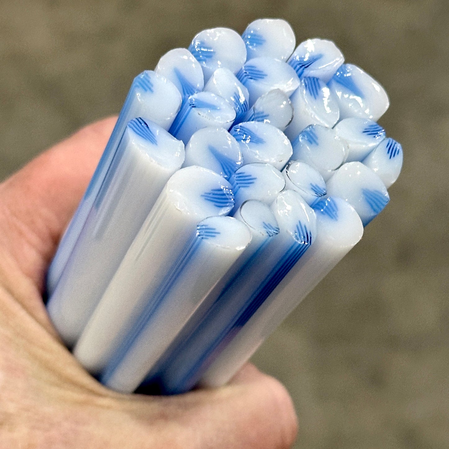 Blue and White Petals coe 90 Murrini MIX & MATCH ITEM