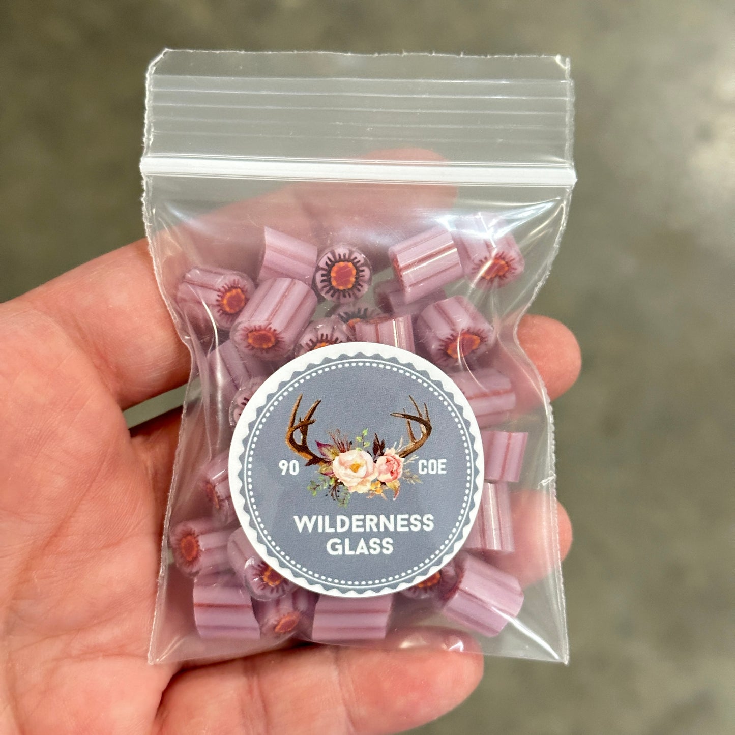 Cactus Flower, 2oz, coe 90 Fat Flower Murrini Chunks