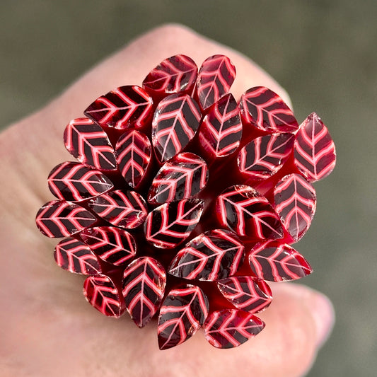 Christmas Leaves coe 90 Leaf Murrini MIX & MATCH ITEM