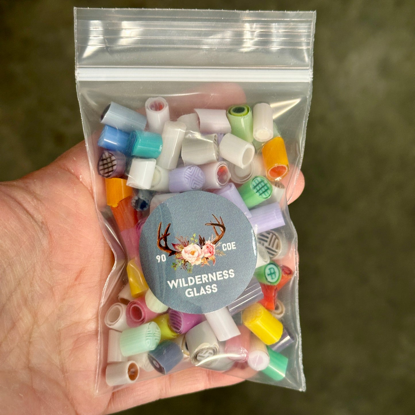 Carnival Mix, 5oz Chunks, coe 90 Fancy Murrini