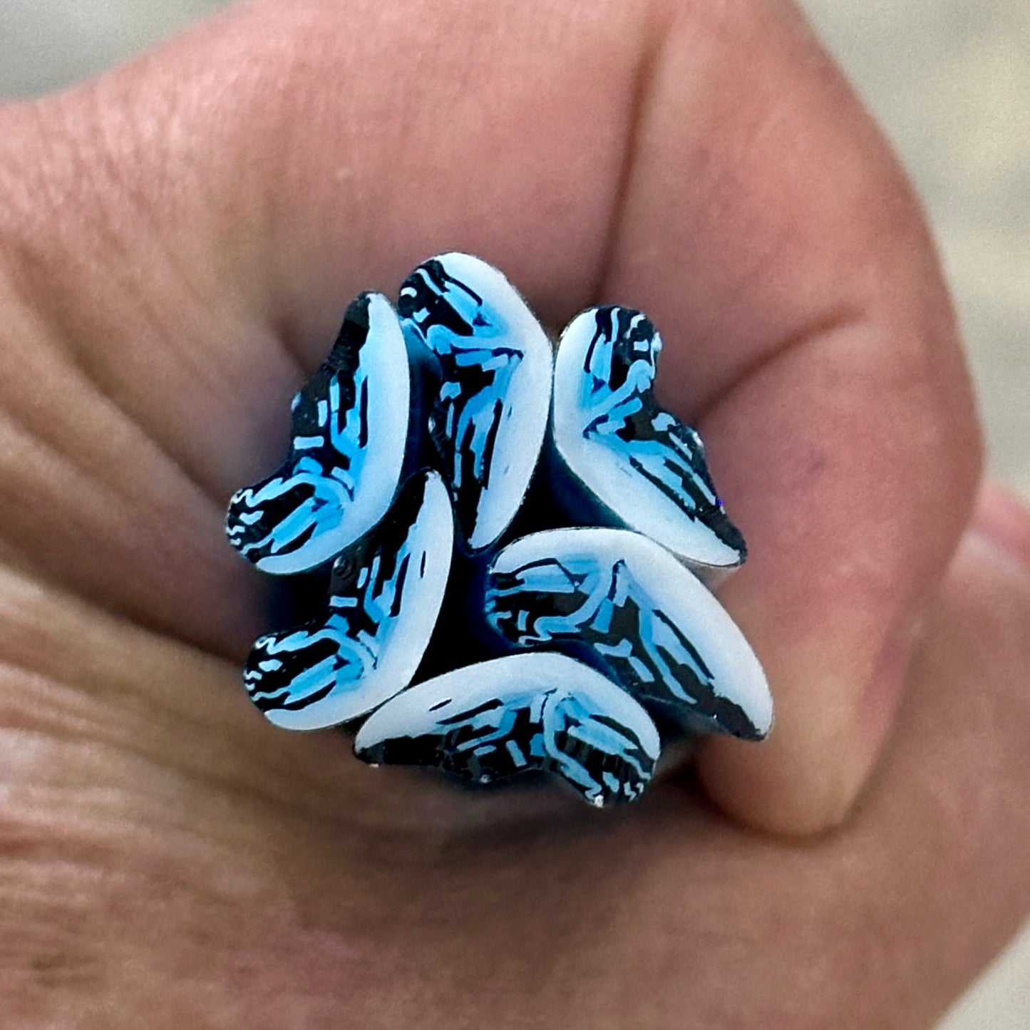 Ice Blue Butterfly Wing coe 90 Murrini SINGLE ROD