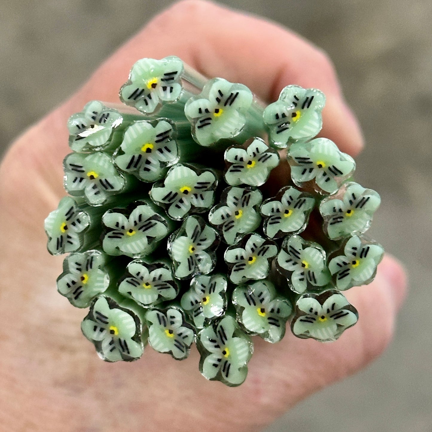Green Pansies coe 90 Flower Murrini MIX & MATCH ITEM