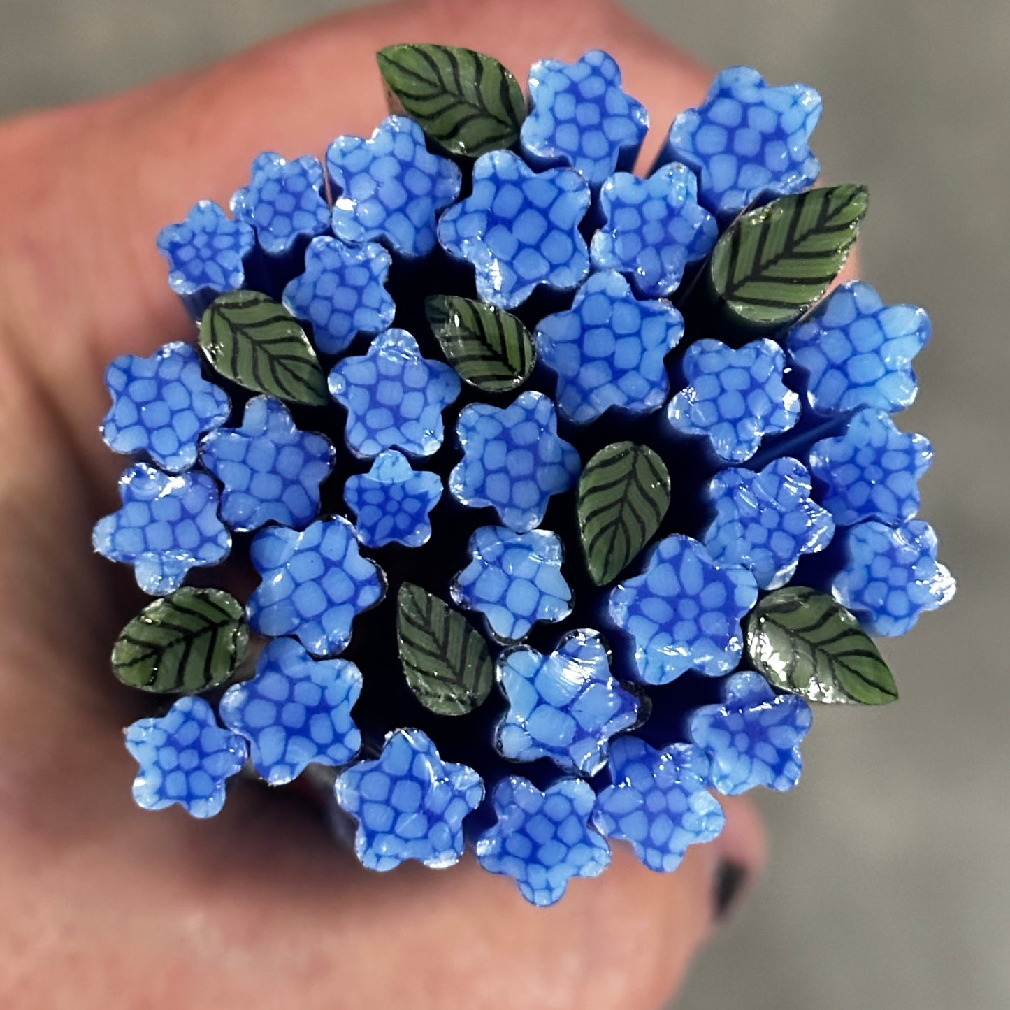 Nikko Blue Hydrangea FLOWER ONLY coe 90 Flower Murrini MIX & MATCH ITEM