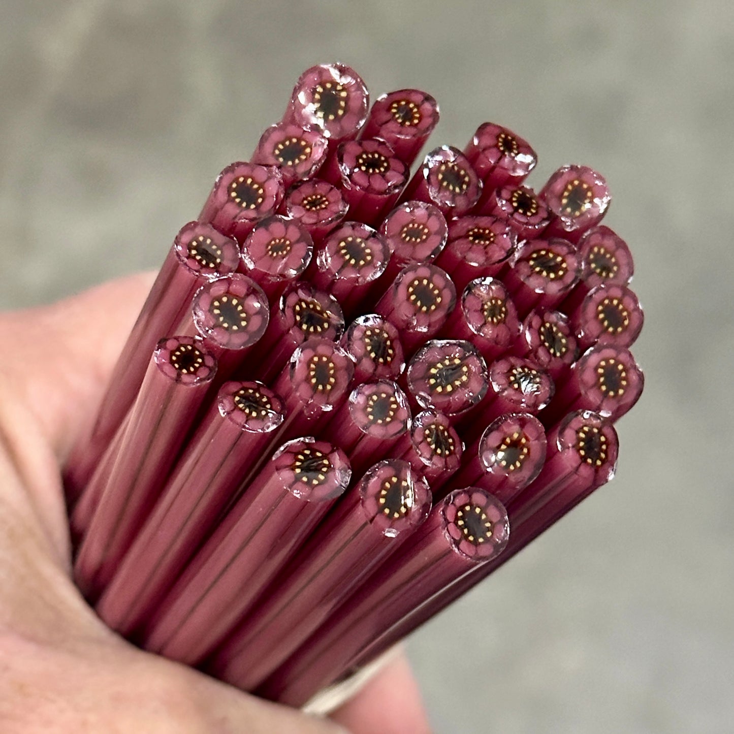 Pink Daisy coe 90 Flower Murrini SINGLE ROD