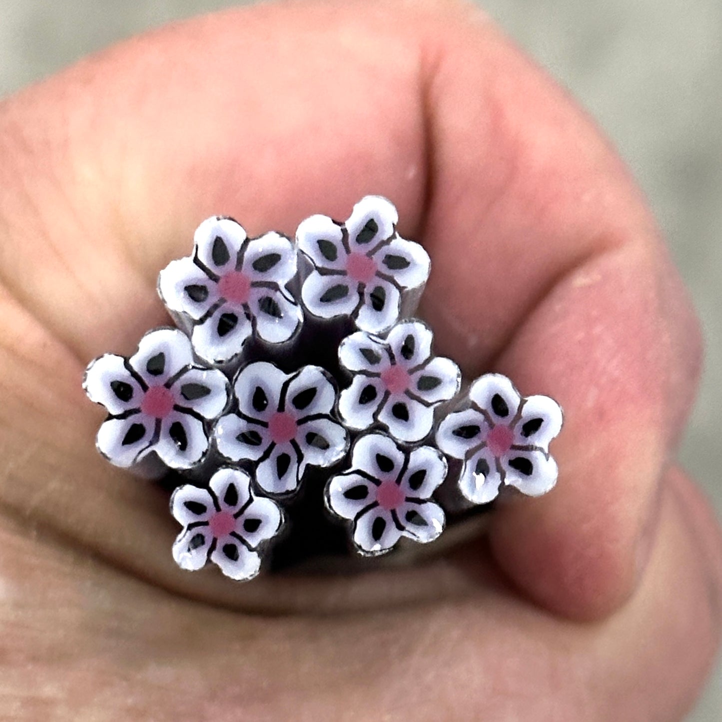 Purple and White Wildflowers, 1.5oz, coe 90 Murrini