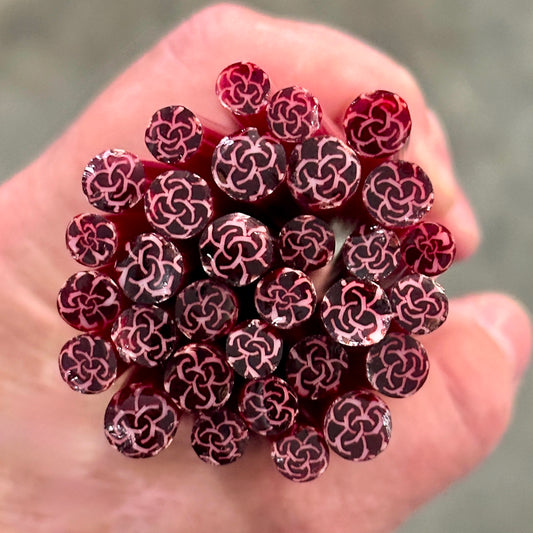 Red Roses coe 90 Flower Murrini MIX & MATCH ITEM