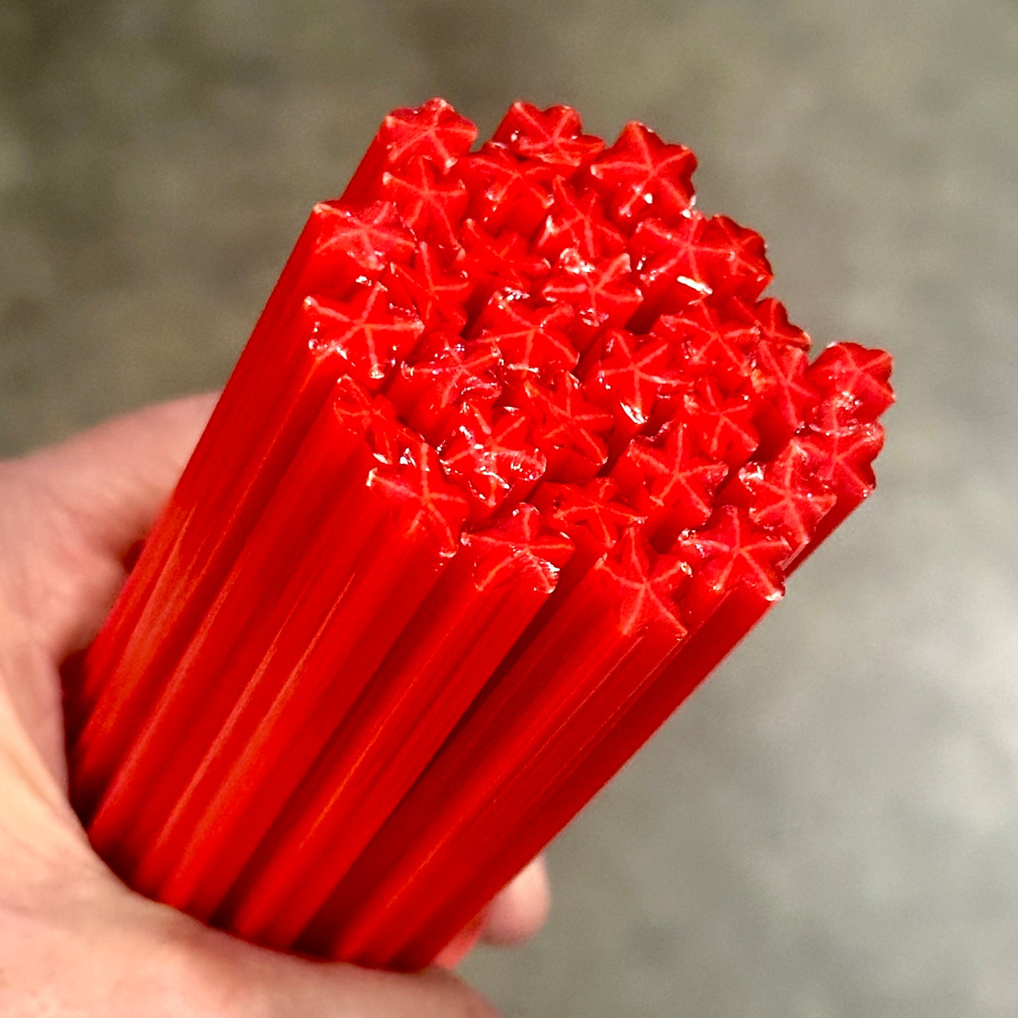 Red Starfish coe 90 Design Murrini SINGLE ROD