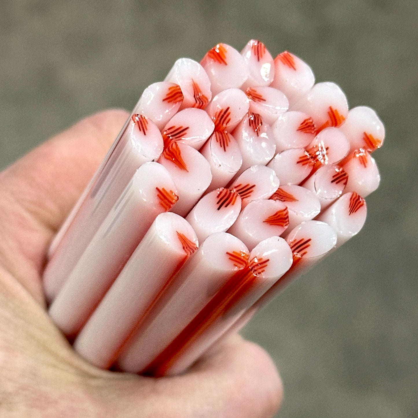 Red and White Petals coe 90 Murrini MIX & MATCH ITEM
