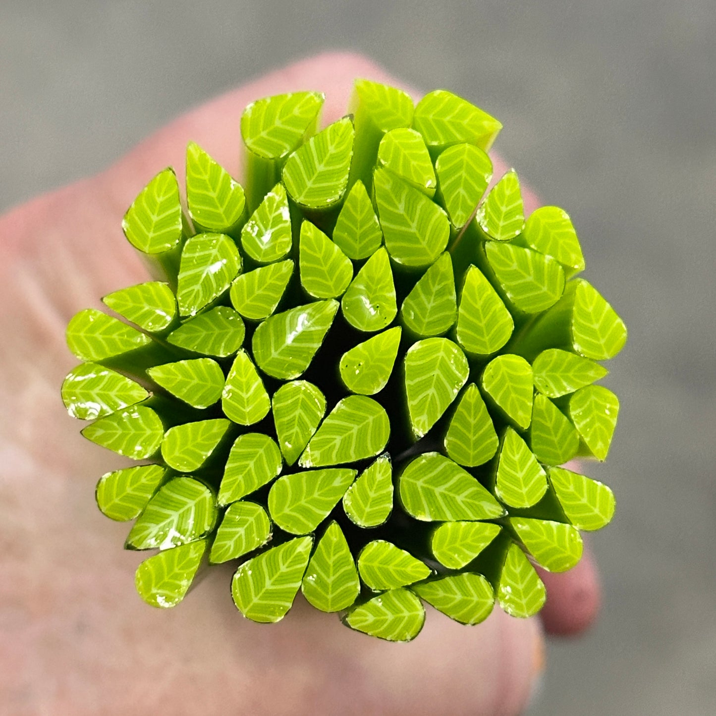 TWO Smaller Bright Green LEAVES Murrini MIX & MATCH ITEM