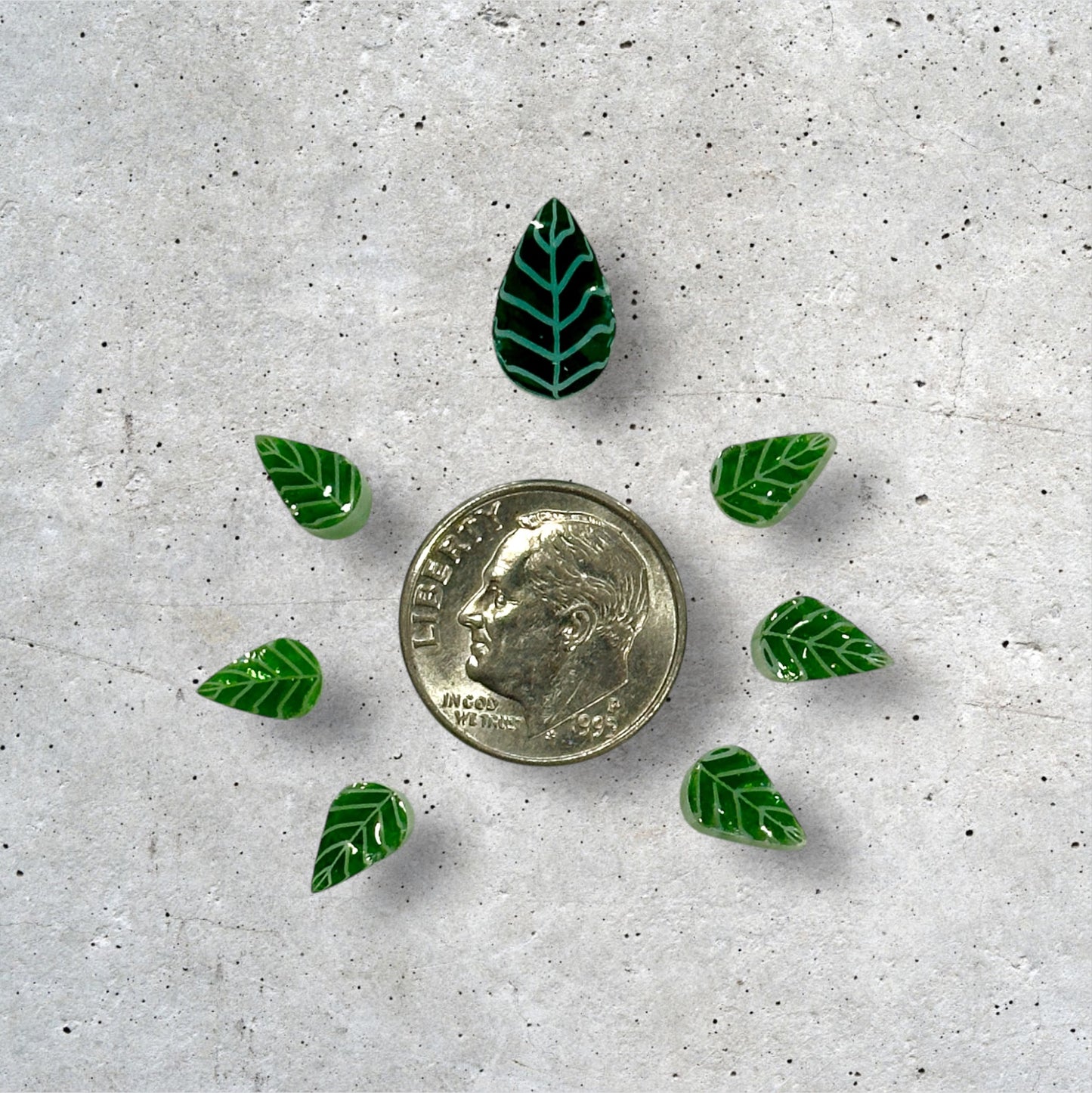 TWO Smaller Elm LEAVES Murrini MIX & MATCH ITEM