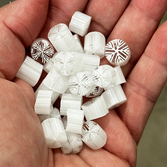 Snowflake Chunks, 1.5oz, coe 90 Murrini