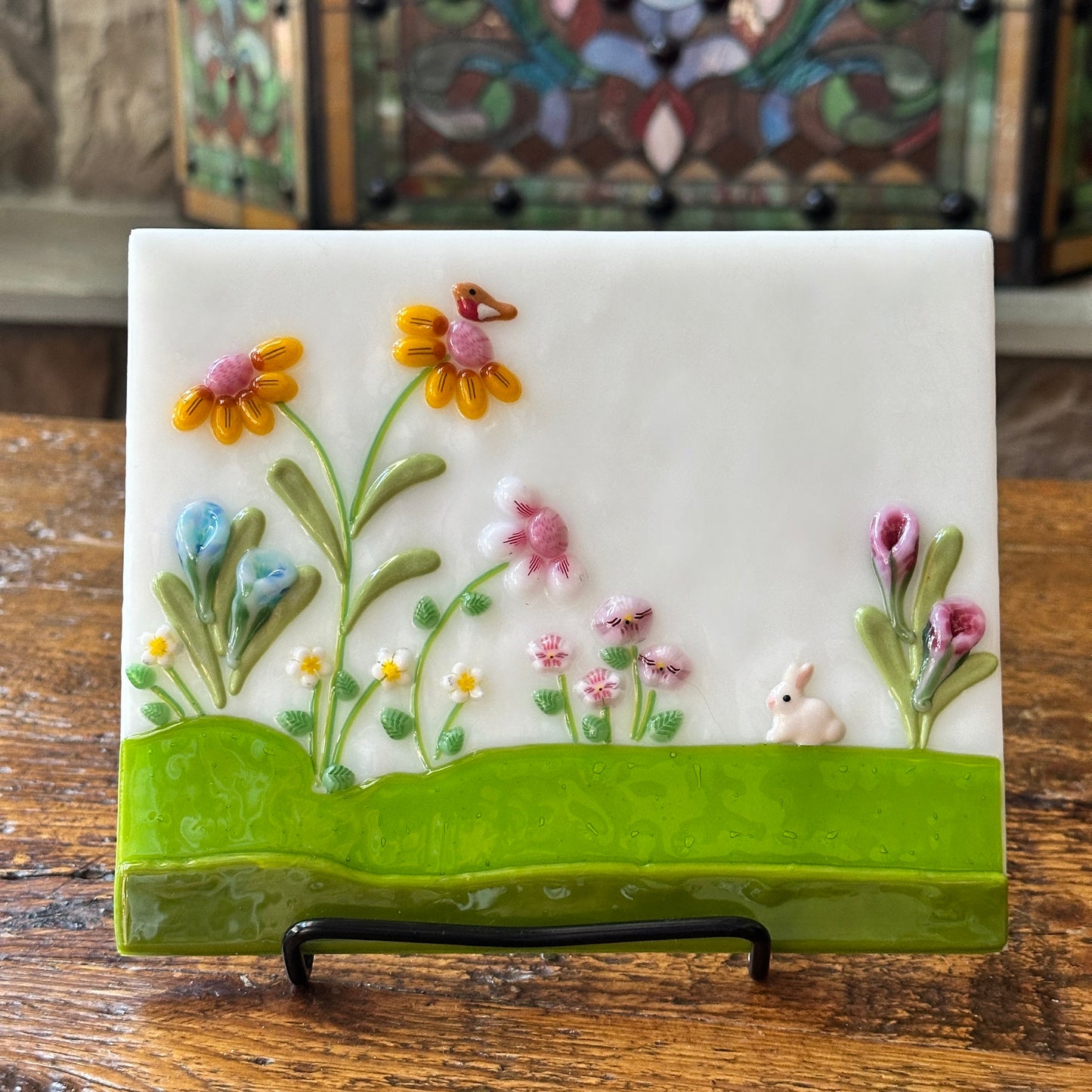 TWO Smaller Grass Green LEAVES Murrini MIX & MATCH ITEM
