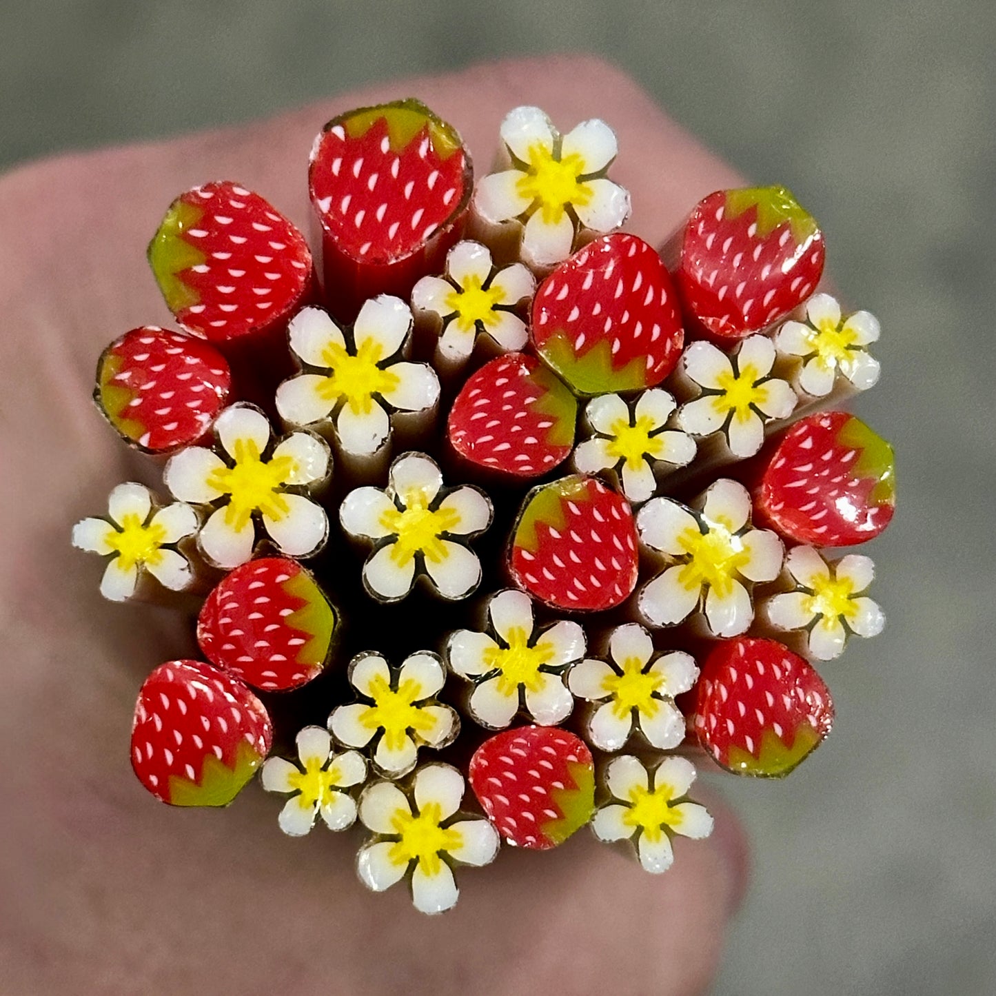 Strawberry Blossoms coe 90 Flower Murrini MIX & MATCH ITEM