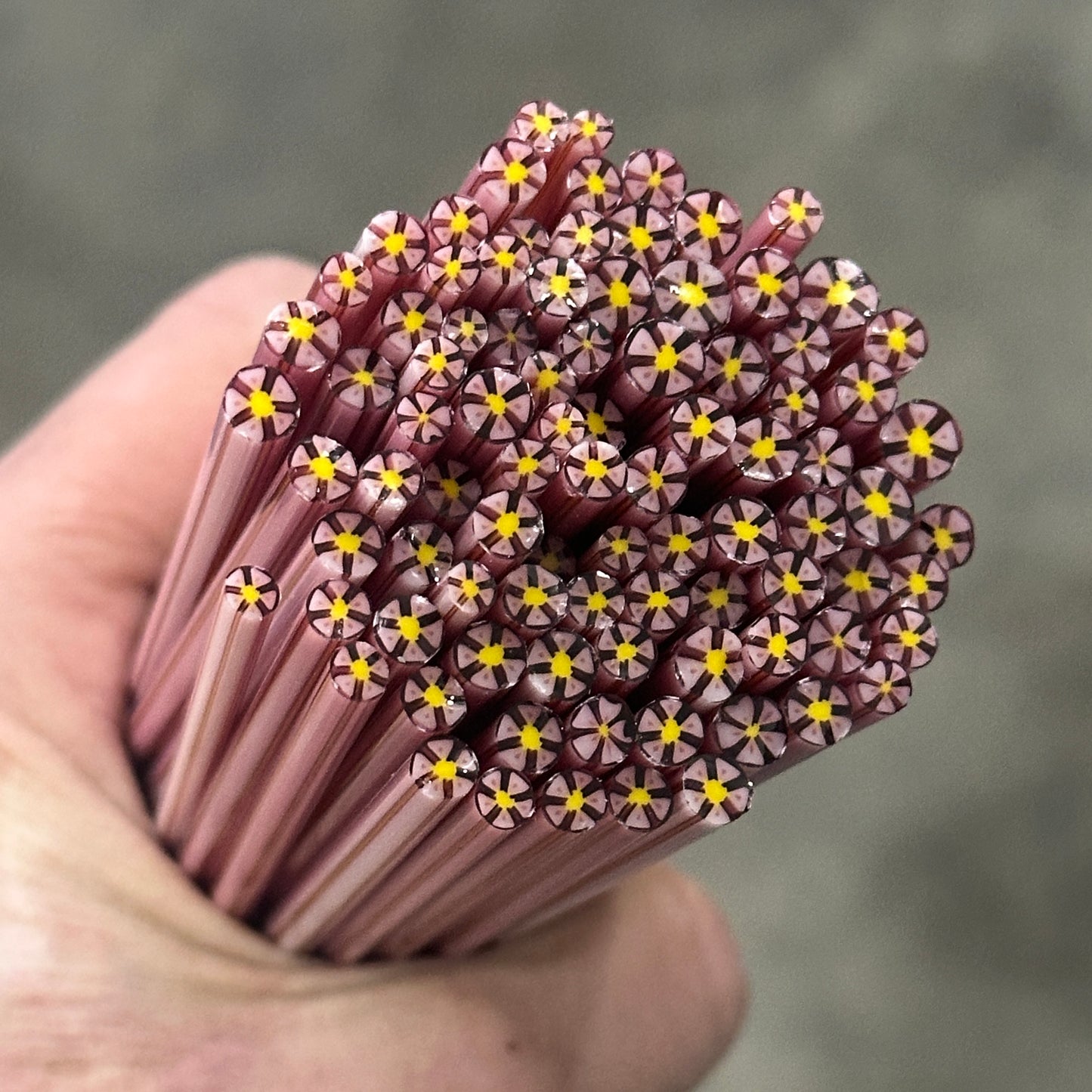 Tiny Abigail Flowers 1oz coe 90 Flower Murrini TINY RODS (NOON)