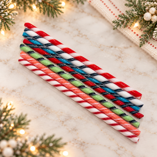 Set of Seven Twisties, coe 90 Twisty Cane
