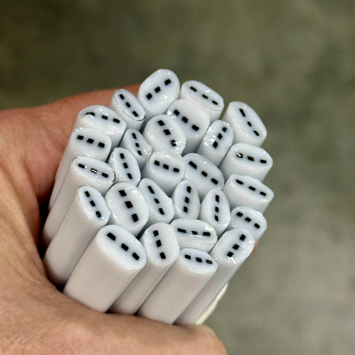 Snowman BODIES ONLY 2oz coe 90 Design Murrini 2" DESIGN RODS
