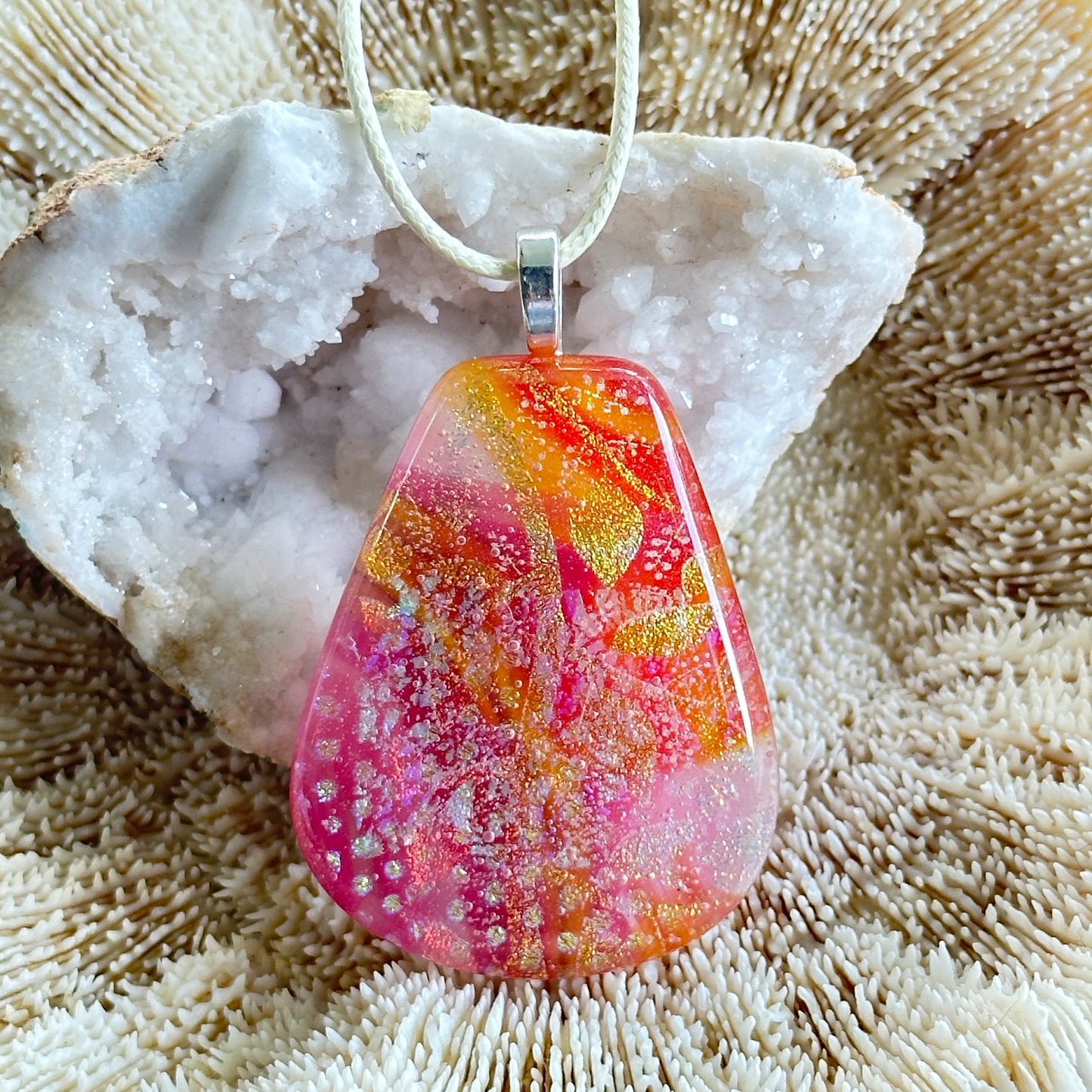 Fused Glass Pendant ~ Iris