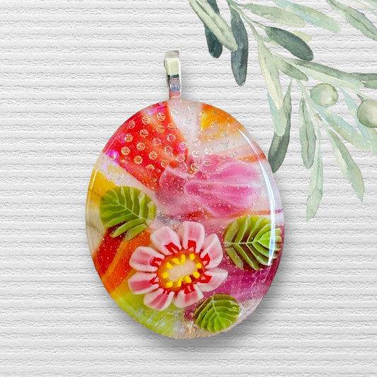 Fused Glass Pendant ~ Annie