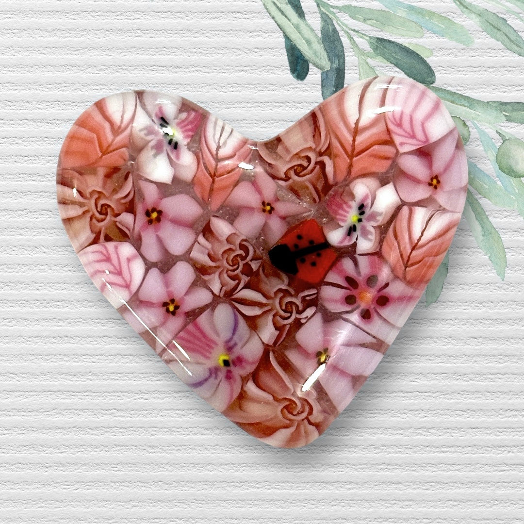 Fused Glass Heart ~ Tutti Frutti