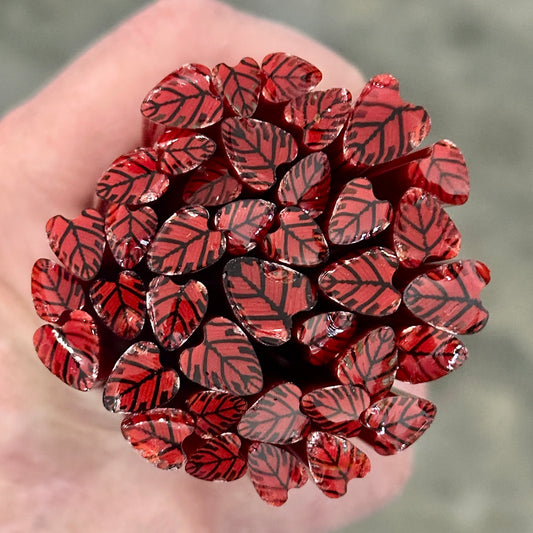 Fancy Red Leaves coe 90 Leaf Murrini SINGLE ROD