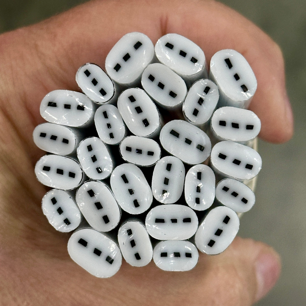 Snowman BODIES ONLY 2oz coe 90 Design Murrini 2" DESIGN RODS