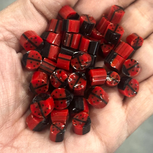 Ladybugs, 1.5oz, coe 90 Design Murrini SLICES