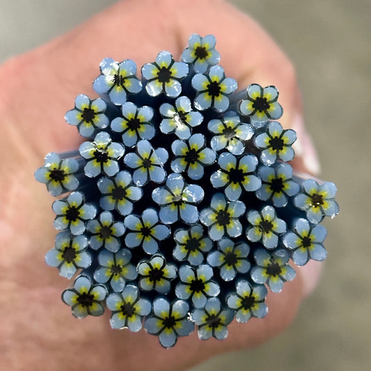 Blue Haze coe 90 Flower Murrini SINGLE ROD