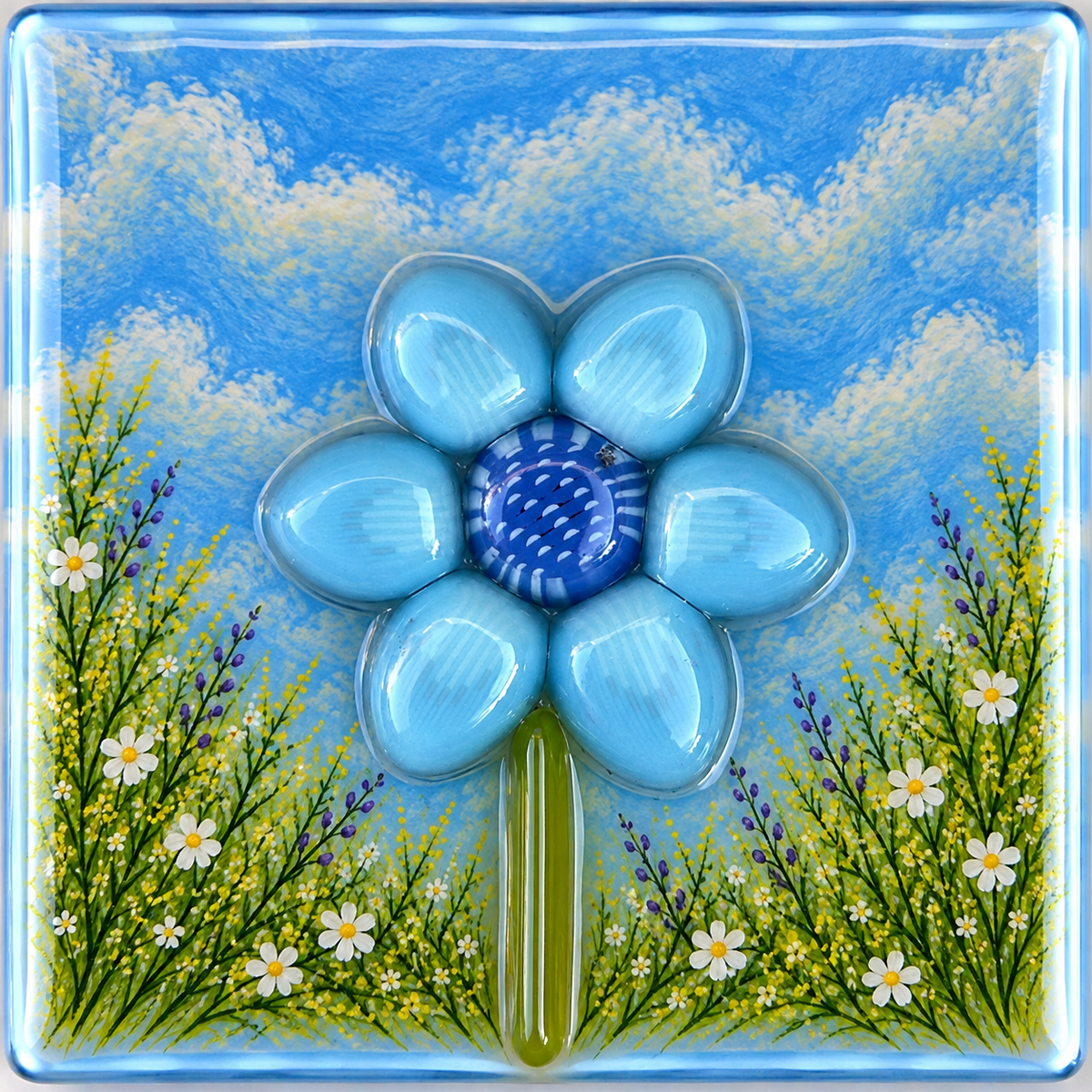 Blue Petals with Blue Center coe 90 Petal Murrini