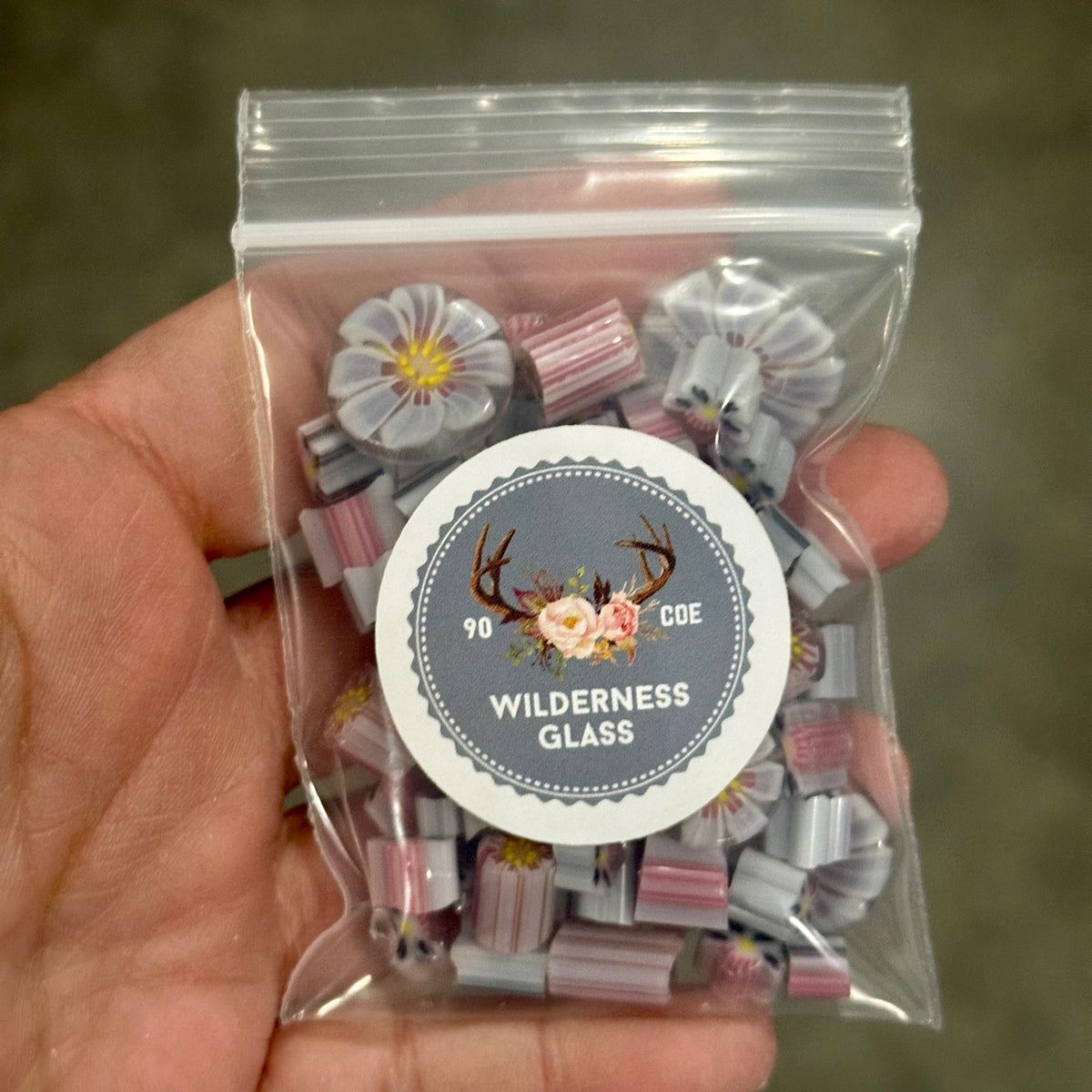 Blushing Pinks 2oz coe 90 Murrini Chunk Mix
