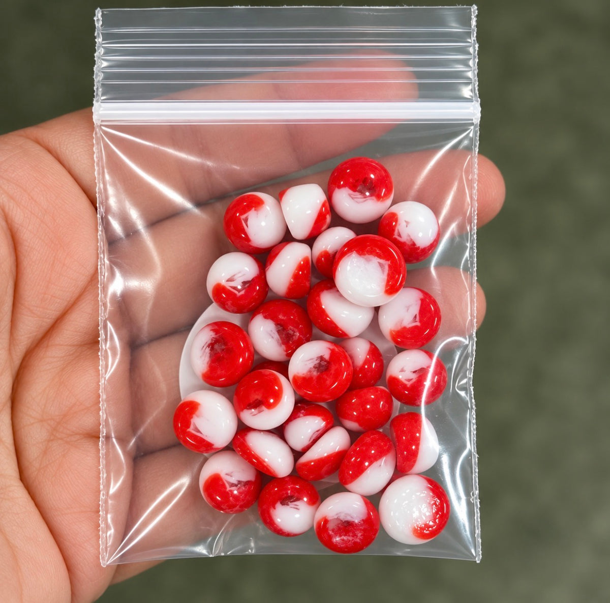 Red and White Dots 1oz coe 90 DOTS
