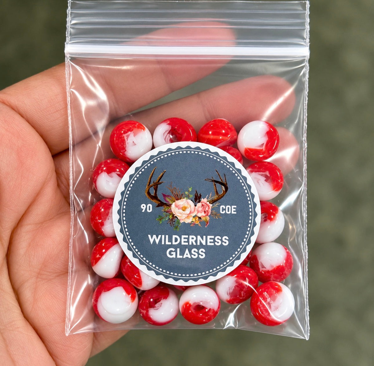 Red and White Dots 1oz coe 90 DOTS
