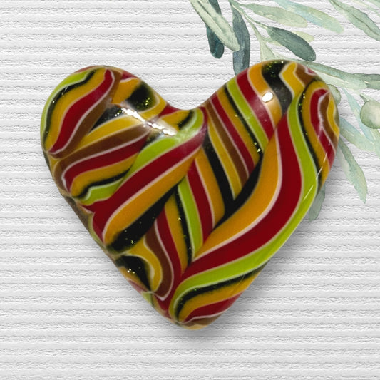 Fused Glass Heart ~ Cameroon