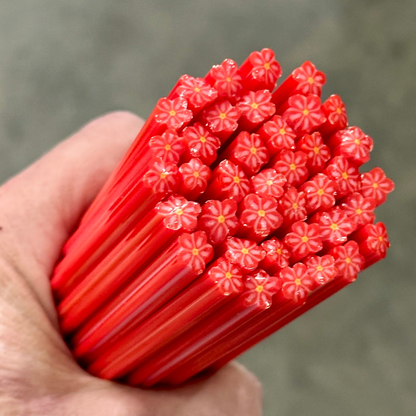 Christmas Flower coe 90 Flower Murrini SINGLE ROD