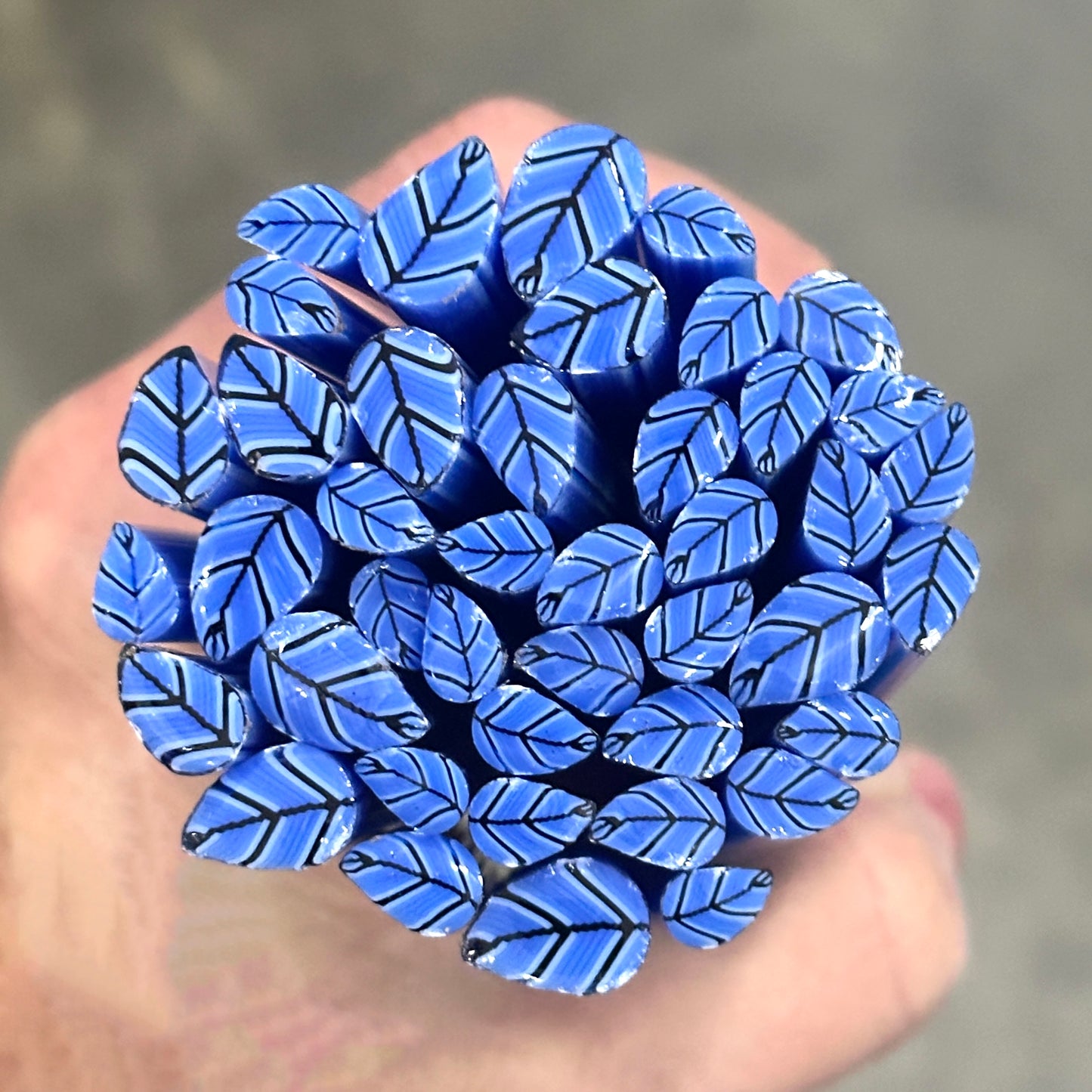 Cobalt Leaves coe 90 Leaf Murrini MIX & MATCH ITEM