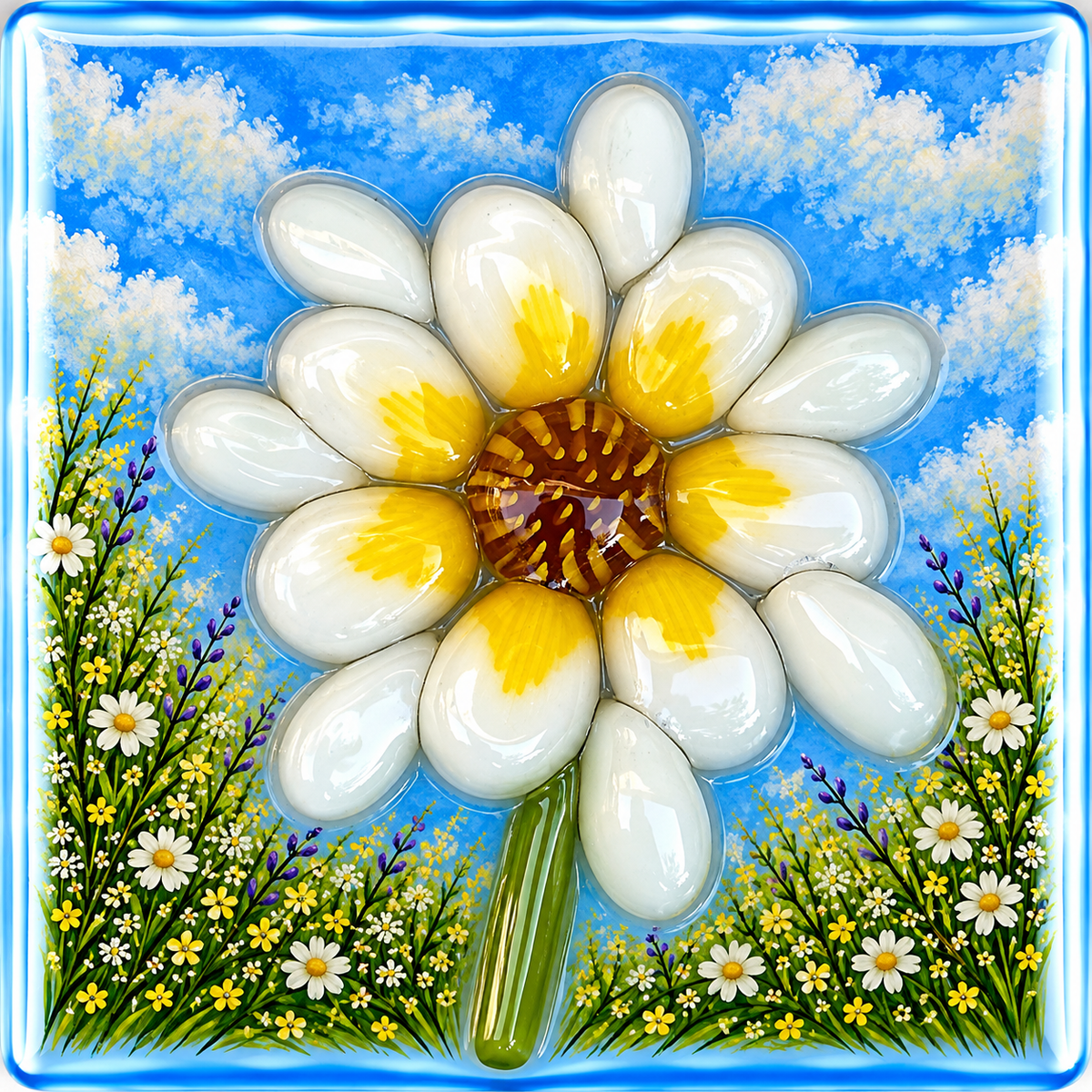Cream and Yellow with Back Petals coe 90 Petal Murrini