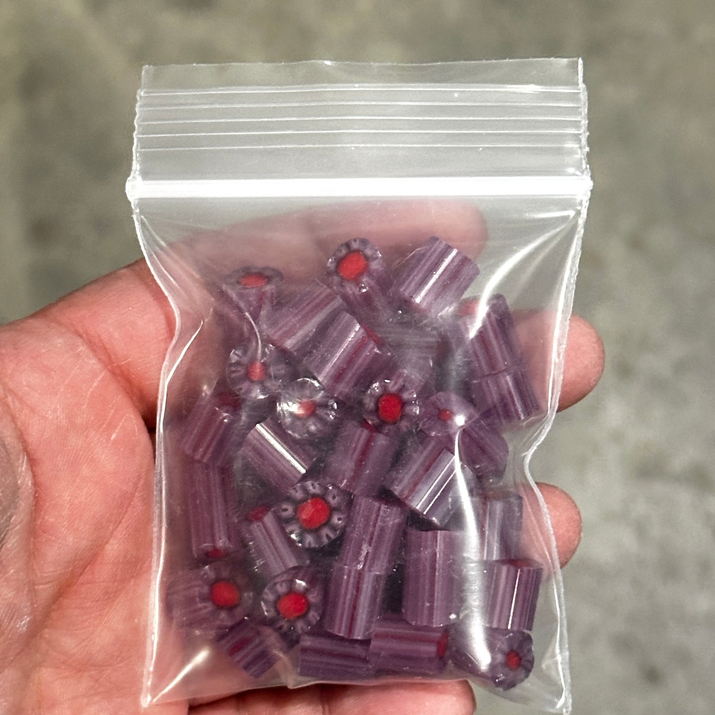 Crimson Violet Chunks, 2oz, coe 90 Fat Flower Murrini