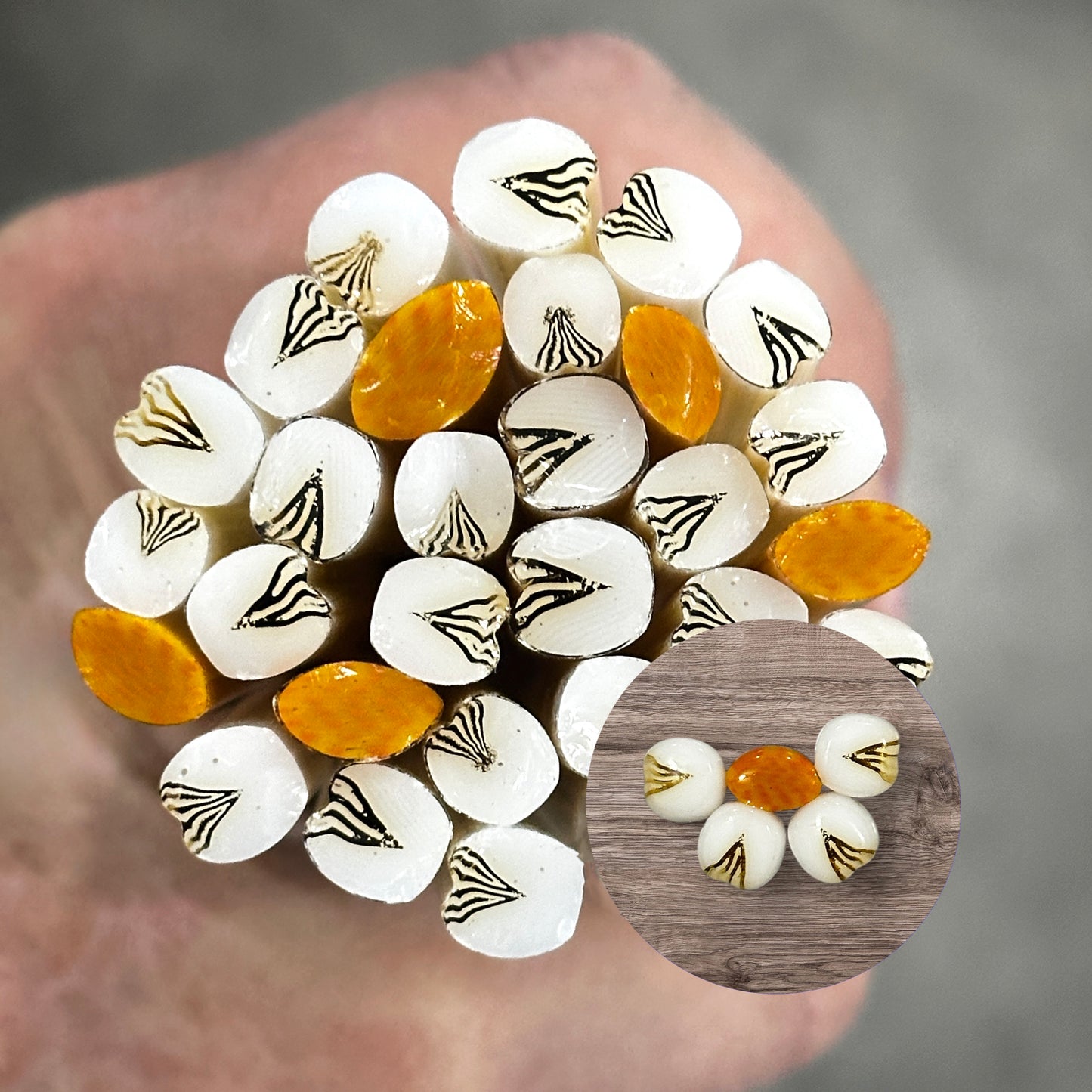 Dogwood Petals coe 90 Flower Murrini