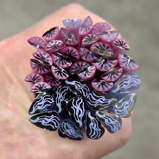 Floating Jellyfish coe 90 Design Murrini TWO ROD SET