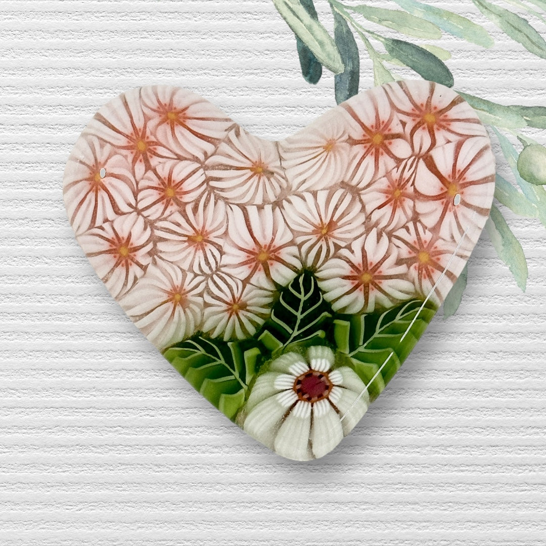 Fused Glass Heart ~ Flower Recital