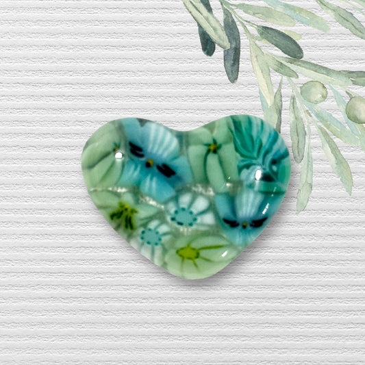 TINY Fused Glass Heart ~ Galway