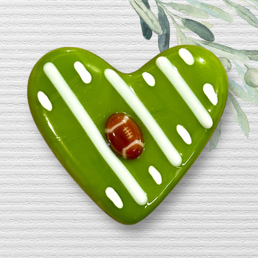 Fused Glass Heart ~ Game Time