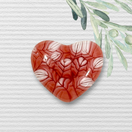 TINY Fused Glass Heart ~ Girl Power