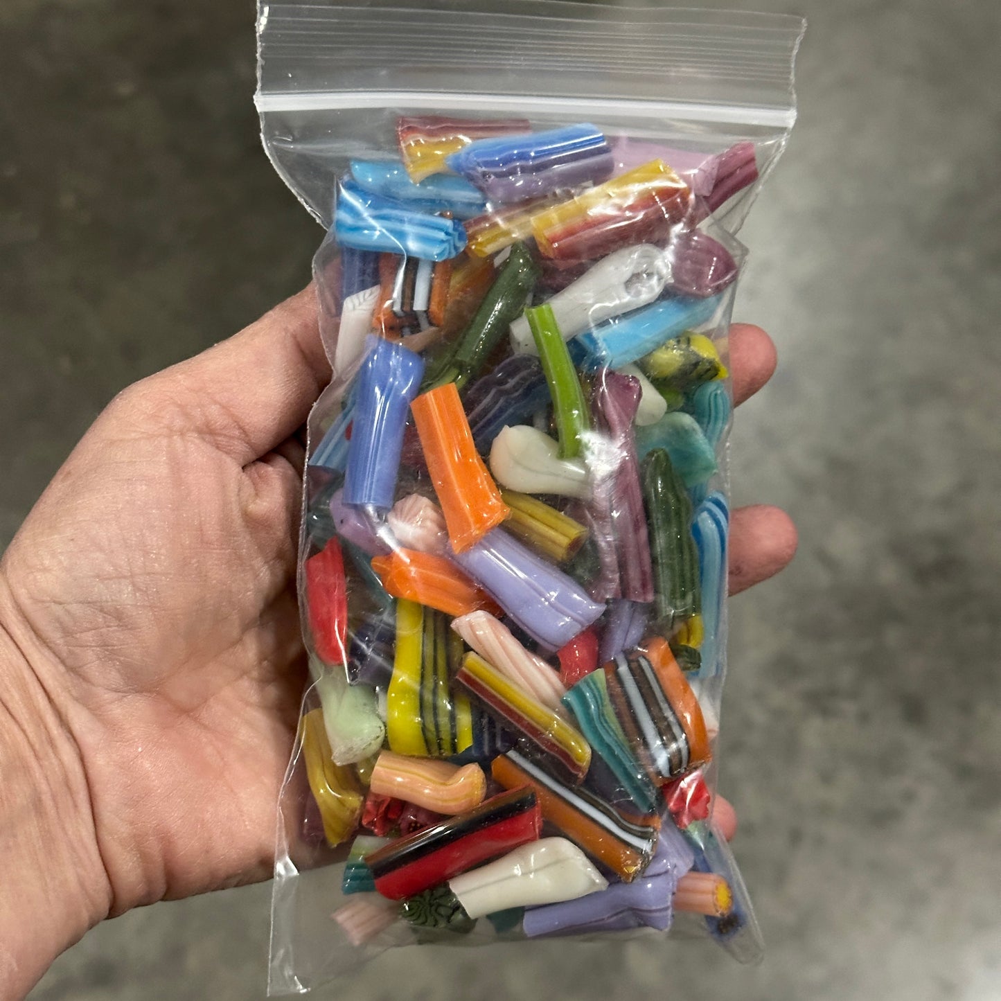 Nubby Ends, 1lb, coe 90 Squished Murrini Ends