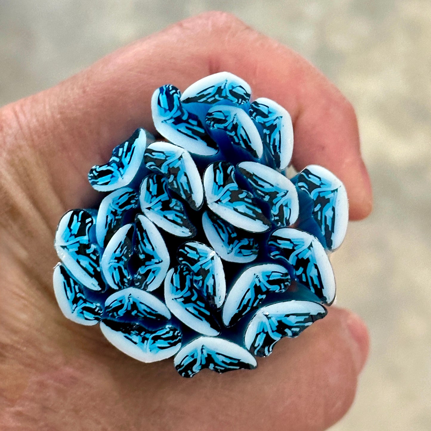 Ice Blue Butterfly Wing coe 90 Murrini SINGLE ROD