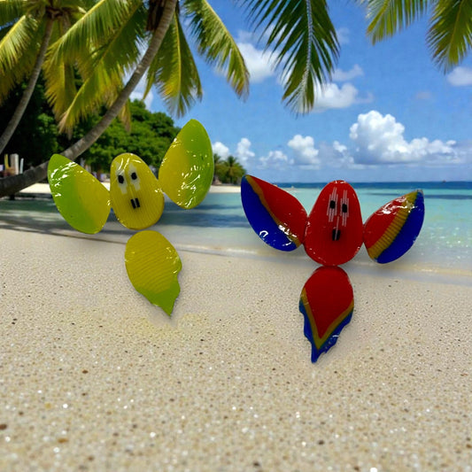 Macaw Slices, 6 birds, coe 90 Design Murrini