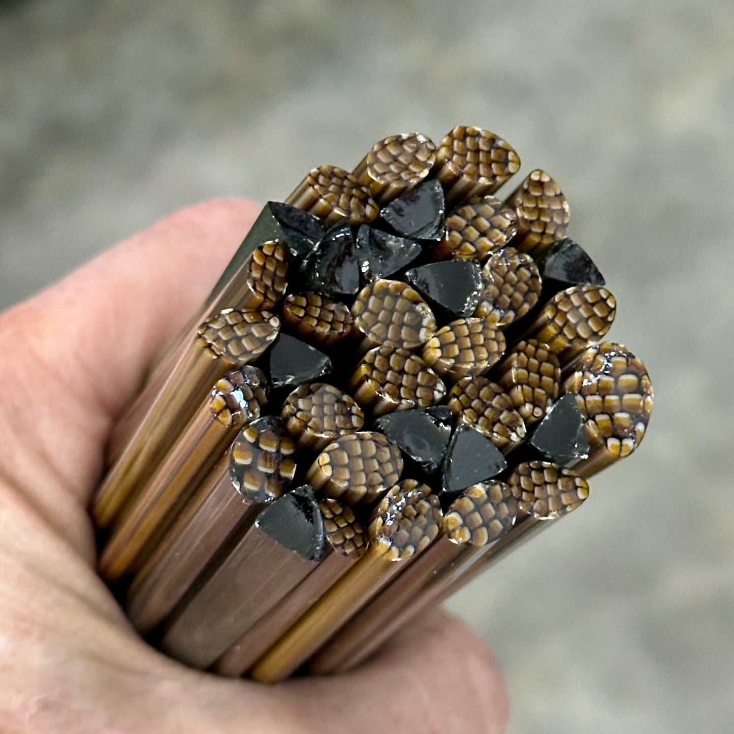 Pinecones and Pine Needles coe 90 Leaf Murrini ROD SET